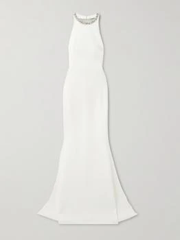 Givenchy | Crystal-embellished Satin-crepe Halterneck Gown