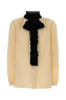 Valentino | Valentino Ruffle Detailed Curved Hem Shirt