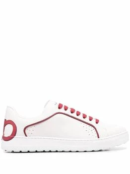 Salvatore Ferragamo | Men's Manhattan Gancini-Print Sneakers In White