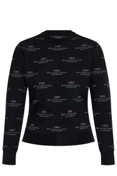 Balenciaga | Balenciaga Logo Intarsia Knit Sweater