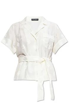 Dolce & Gabbana | Dolce & Gabbana All-Over DG Logo Jacquard Satin Shirt