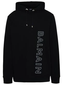 Balmain | Balmain Logo Embossed Drawstring Hoodie