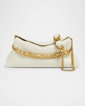 Balmain | 1945 Soft Pouch Crossbody Clutch Bag in Crinkled Leather