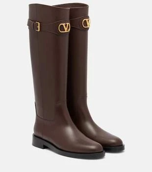 Valentino | VLogo leather knee-high boots