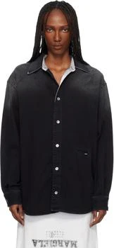 MM6 | Black Long-Sleeved Denim Shirt