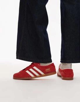 adidas Originals Gazelle Lo Pro trainers in red and white