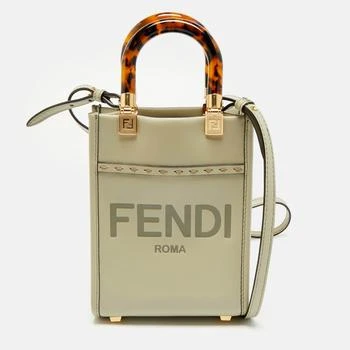 Fendi | Fendi Sunshine Green Leather and Plexiglass Totes Bag
