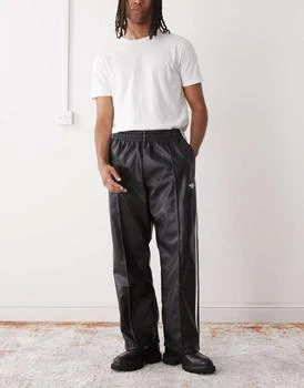 adidas Originals Adidas x jeremy scott faux leather wide pants in black