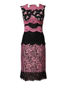 Dolce & Gabbana | Floral Lace Silk Sheath Women's Dress