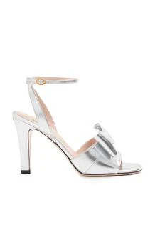 Valentino | Valentino Garavani Bowow Metallic Leather Sandals - Moda Operandi
