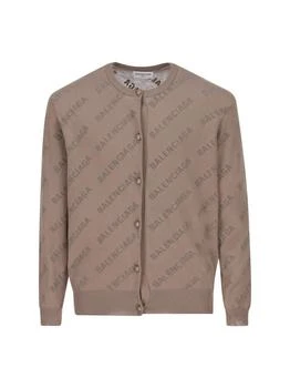 Balenciaga | Balenciaga All-Over Logo Buttoned Cardigan