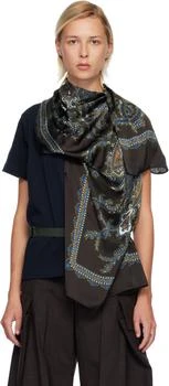 Sacai | Navy Paisley Print & Cotton Jersey T-shirt