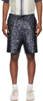 Dries Van Noten | Navy Sequinned Shorts