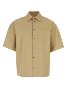 Prada | Prada Buttoned Short-Sleeved Leather Shirt