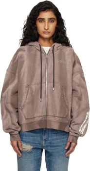 AMIRI | Brown Bones Studded Zip Hoodie