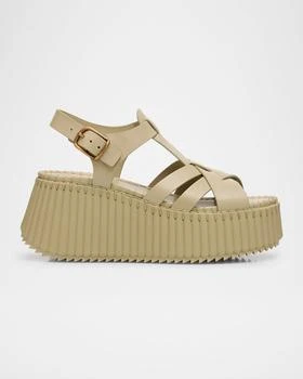 Chloé | Nama Leather T-Strap Platform Sandals