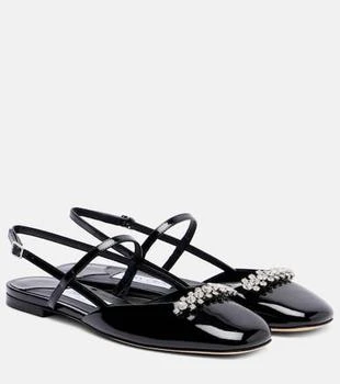 Jimmy Choo | Belinda embellished patent leather flats