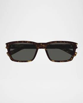 Yves Saint Laurent | Men's Rectangle Acetate Sunglasses with Logo Detail