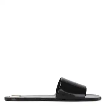 Yves Saint Laurent | Glazed Leather Carlyle Slides