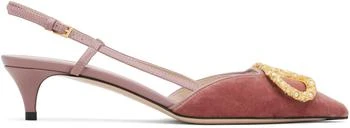 Valentino | Pink VLogo Signature Velvet Slingback Heels