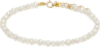 White Birthstone April Crystal Pearl Bracelet
