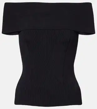 Givenchy | Ribbed-knit off-shoulder top
