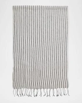 Brunello Cucinelli | Striped Linen Blend Scarf
