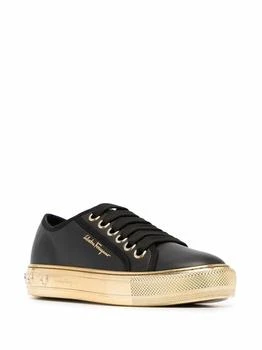 Salvatore Ferragamo | Women's Logo-Print Lace-Up Sneakers In Black
