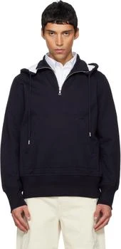 Dries Van Noten | Navy Half-Zip Hoodie
