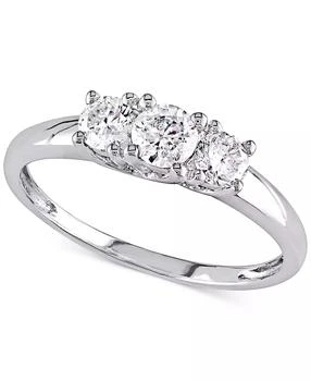 Macy's | Diamond Three Stone Engagement Ring (1/2 ct. t.w.) in 14k White Gold