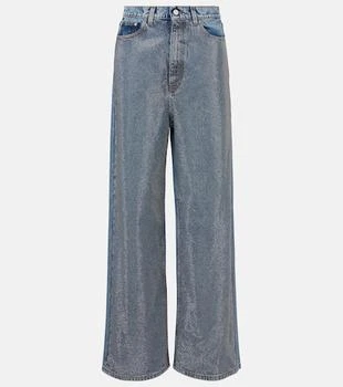 Stella McCartney | Crystal-embellished wide-leg jeans