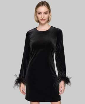 LONG SLEEVE VELVET SHEATH DRESS