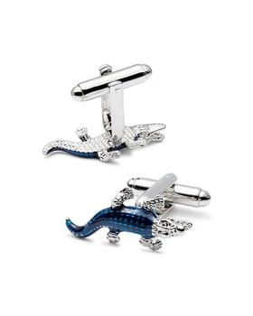 LINK UP Blue Crocodile Cufflinks