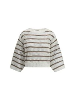 Brunello Cucinelli | Brunello Cucinelli Dazzling Striped Net Jumper