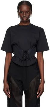 Black Lace-Up T-Shirt