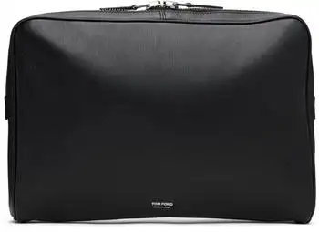 Tom Ford | Black Grain Leather Minimal Laptop Pouch