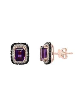 Effy | 14K Rose Gold, Amethyst, 0.53 TCW Diamond
Black 0.53 TCW Diamond Earrings
