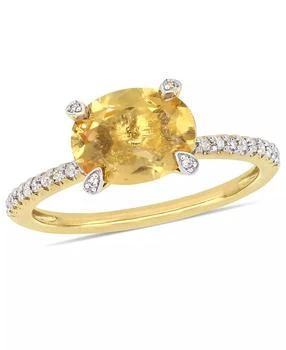 Macy
s | Citrine (1-5/8 ct.t.w.) and Diamond (1/10 ct.t.w.) Ring in 10k Yellow Gold