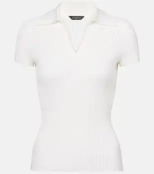 Balenciaga | Ribbed-knit wool-blend polo sweater