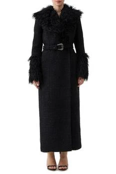 Versace | Versace Jeans Couture Fur-Trimmed Belted Coat