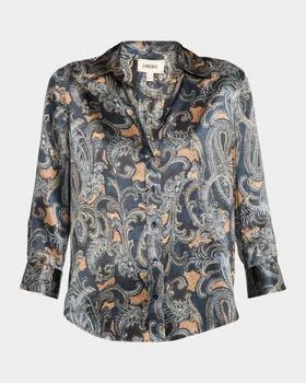 Multi-Etched Paisley Dani Silk Blouse