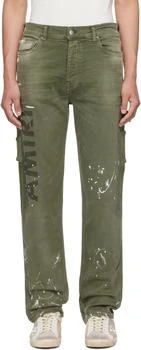 AMIRI | Khaki Army Logo Painted Slim Workman Jeans