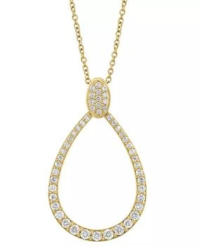 Effy | EFFY® Diamond Teardrop Pendant Necklace (3/4 ct. t.w.) in 14k Gold, 17" + 1" extender