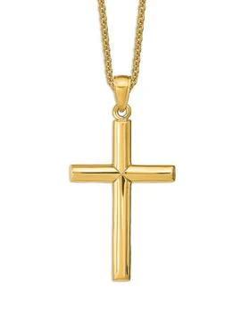 Bloomingdale's | Men's Polished Cross Pendant Necklace in 14K Yellow Gold, 20"