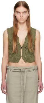 OPEN YY Khaki Argyle Vest