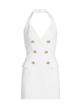 Balmain | Crêpe Halter Double-Breasted Minidress