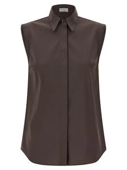 Brunello Cucinelli | Brunello Cucinelli Sleeveless Curved Hem Shirt