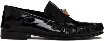 Versace | Black Calf Leather Loafers