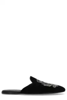 Dolce & Gabbana | Dolce & Gabbana Slip-On Velvet Embroidered Slippers