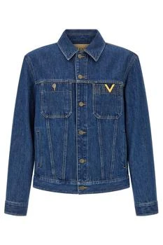 Valentino | Valentino Logo Plaque Button-Up Denim Jacket